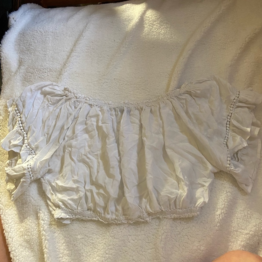 Off the shoulder white blouse